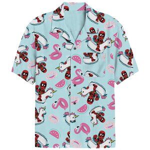 New! Deadpool Hawaiian Shirt Men's S M L XL XXL Disney Marvel X-Men Superhero